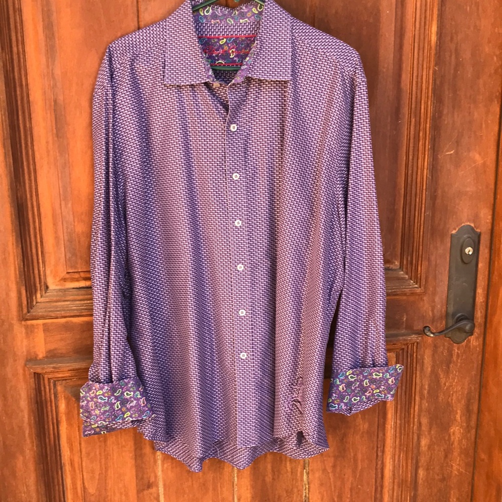 3XL Robert Graham lavender men’s shirt very nice!